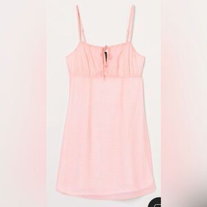 H&M Divided Pink Chiffon Babydoll Slip Dress Size Large NWOT 4 0444